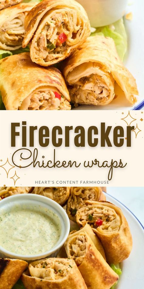 Firecracker Chicken Wraps, Wraps Recipes Easy, Firecracker Chicken, Sandwich Wraps Recipes, Chicken Wrap Recipes, Chicken Wraps, Chapati, Chicken Dishes Recipes, Copycat Recipe