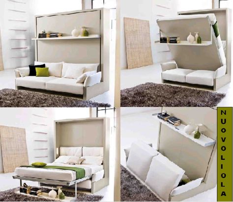 Small Space Room, Multi Purpose Furniture, Transformable Furniture, Hidden Wall Bed, Murphy Bed With Sofa, Murphy Bed Sofa, Hidden Wall, Murphy Bed Ikea, Resource Furniture