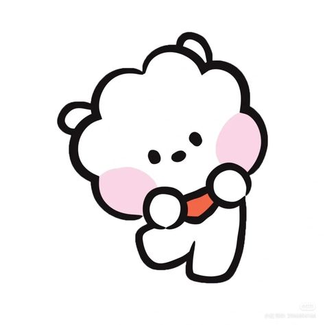 Jin Cute Drawing, Rj Drawing, Cookie Bt21, Bt21 Icon, Jin Drawing, Bt21 Drawing, Kpop Doodles, Bts Doodle, Rj Bt21