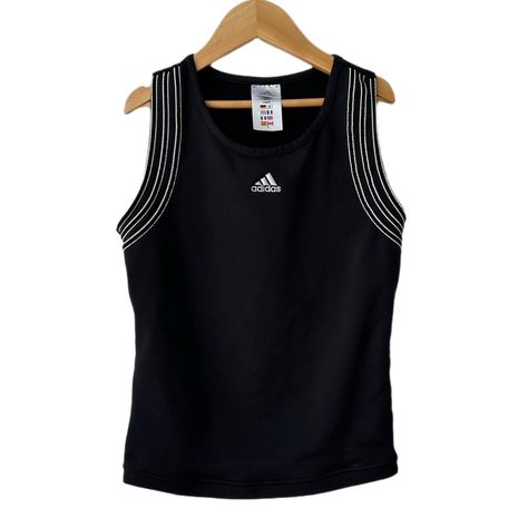 Adidas 3 Stripes Tank Top in Black Adidas black... - Depop Adidas Tshirt Outfit, Adidas Top, Adidas Tshirt, China Clothes, Adidas Sweats, Adidas Tank Top, Sports Attire, Fits Inspiration, Adidas Crop