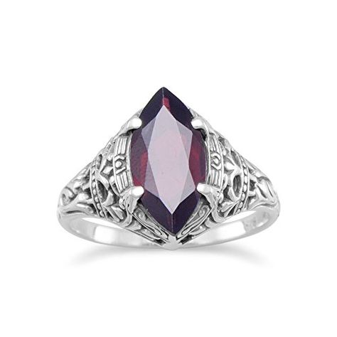 Marquise Garnet Ring Sterling Silver Antique Finish Vintage Style 8 ** You can find out more details at the link of the image.Note:It is affiliate link to Amazon. I Love S, Magic Accessories, 2022 Jewelry, Sterling Silver Garnet Ring, Wedding Aesthetics, Cleaning Silver Jewelry, Vintage Style Rings, Silver Jewelry Necklace, Love S