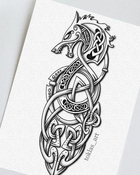 Nordic Design Tattoo, Odins Spear Tattoo Design, Tatouage Haida, Viking Dragon Tattoo, Tattoo Design Stencil, Celtic Wolf Tattoo, Viking Compass Tattoo, Celtic Sleeve Tattoos, Traditional Viking Tattoos