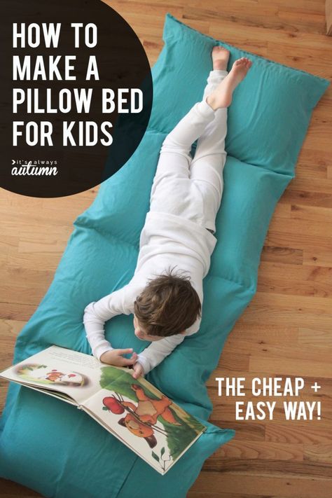 Kids Pillows Bed, Baby Pillow Bed, Pillow Beds, Pillows Ideas, Bed For Kids, Make A Pillow, Kids Pillow, Kids Flooring, Diy Bebe