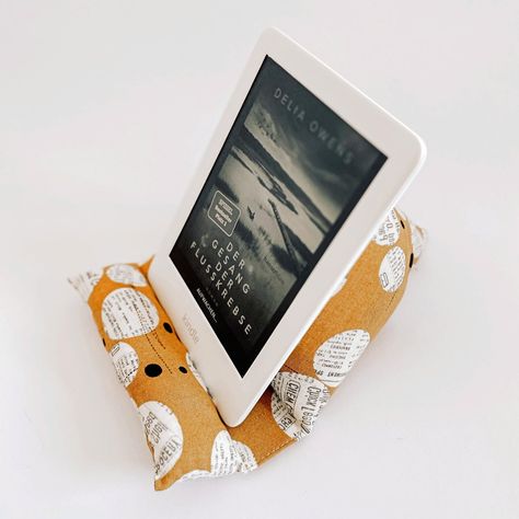 Patchwork, Kindle Pouch, Kindle Holder, Small Bean Bags, Chic Quilts, Book Pillow, Mobile Stand, Reading Pillow, Cell Phone Bag