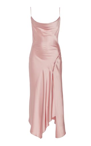 Prom Dress Png, Dress Png, Mom Dr, Draped Midi Dresses, Satin Cocktail Dress, Pink Cocktail Dress, Silk Midi Dress, Jonathan Simkhai, Cotton Midi Dress