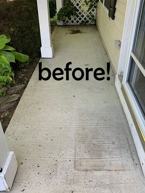 How to Paint A Porch Floor With Concrete Paint - The Honeycomb Home Best Concrete Paint, Painted Porch Floors, Painted Porch, Paint Concrete, Concrete Paint, Painted Concrete, Painted Front Porches, Painted Concrete Floors, Porch Floor