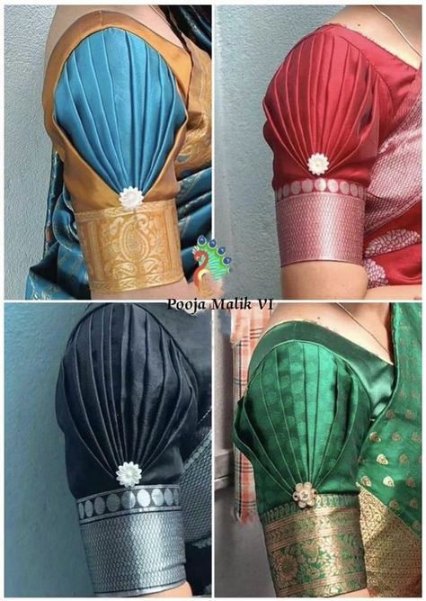 Blaouse Slive Design, Blouse Bahi Designs Latest, Hand Patch Work Blouse Designs, Blose Hands Designs Latest, Blouse Designs Hands Pattern, Blouse Baju Designs Latest, Blouse Designs Hands, Latest Blouse Hand Designs Pattern, Baju Design For Blouse