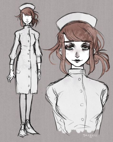 Nurse Drawing, Relatable Comics, Nurse Art, Arte Inspo, Art Style Inspiration, Still Working, Anime Poses Reference, Character Designs, Dnd Characters