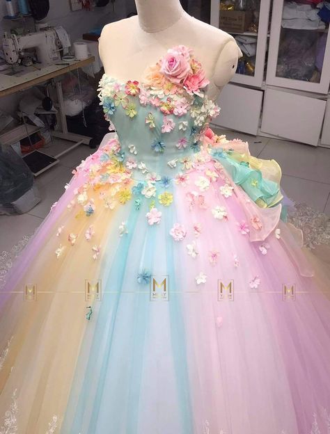 Unicorn Dress, Pink Unicorn Dress, Rainbow Costume, Vintage Dress, Flower Outfit - Etsy Hong Kong Rainbow Costume, Unicorn Dresses, Rainbow Wedding Dress, Flower Outfit, Rainbow Costumes, Unicorn Dress, Rainbow Wedding, Rainbow Outfit, Theme Dress