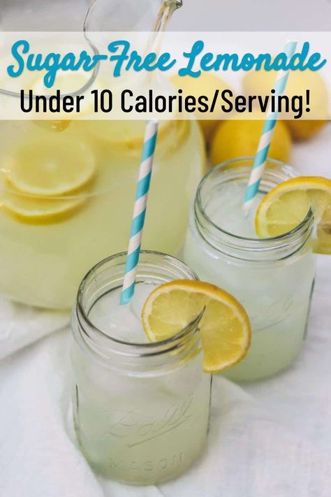 Sugar Free Lemonade Recipe, Lemon Shake Up, Omni Diet, Recipe Low Calorie, Sugar Free Lemonade, Comfort Recipes, Party Punch Recipes, Sugar Free Drinks, Vodka Lemonade