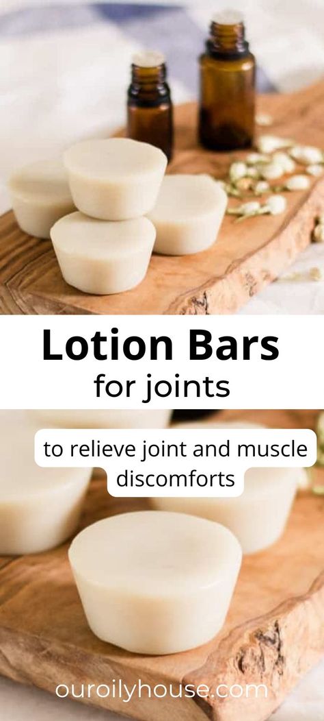 Essential Oils For Joints, Solid Hand Lotion Bar Recipes, Body Lotion Bars Diy, Lotion Bar Scent Ideas, All Natural Lotion Recipe, How To Make Lotion Bars, Body Butter Bars Recipe, Diy Lotion With Essential Oils, Diy Solid Lotion Bar