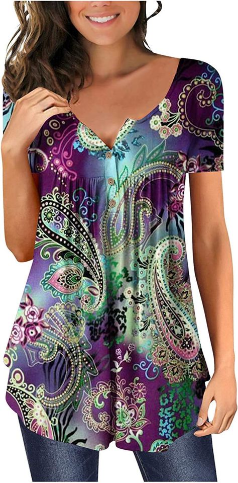 PRICES MAY VARY. lace shirts for women women crop tee women spring outfits green crop tops for women petite work pants for women women long sleeve shirt women tie dye women blouses for party cropped tops for women cute tshirts raglan shirt women plus size fall clothing white corset shirt romper dress for women plus size summer blouses for women 2022 long sleeve green t shirt womens plus size summer tops elegant blouses for women long length shirts for women woman tights pink tops for women women Tunic Tops Summer, Short Sleeve Tunic Tops, Summer Tunics, Short Sleeve Shirt Women, Dressy Blouse, Short Sleeve Tunic, Blouse Tops, Womens Tops Summer, Women Tunic Tops