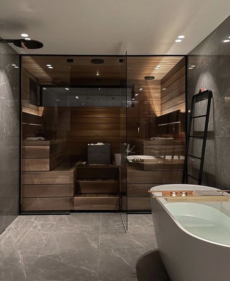 Sauna Bathroom Design, Modern Saunas, Home Spa Room, Wellness Room, Small Home Decor, Basement Gym, Sauna Design, Home Gym Design, Spa Room