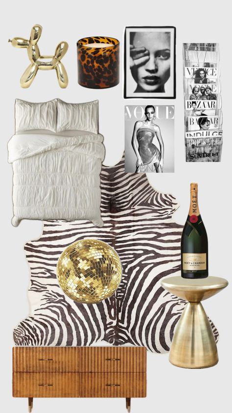 Zebra Print, Room Inspo, Vogue, Bedroom, Gold