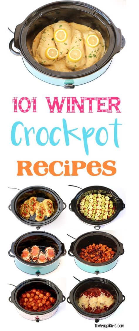 Easy Crockpot Recipes!  101 Quick and Delicious Winter Crock Pot Meals for Busy Nights!  Simple flavor-packed chicken and beef dinners, healthy options, cheap suppers and scrumptious desserts!  Add some to your menu this week! Winter Crockpot Recipes, Crock Pot Dinners, Crockpot French Toast, Fall Crockpot Recipes, Crock Pot Food, Crock Pot Recipe, Crock Pot Desserts, Pot Dinners, Crockpot Recipe