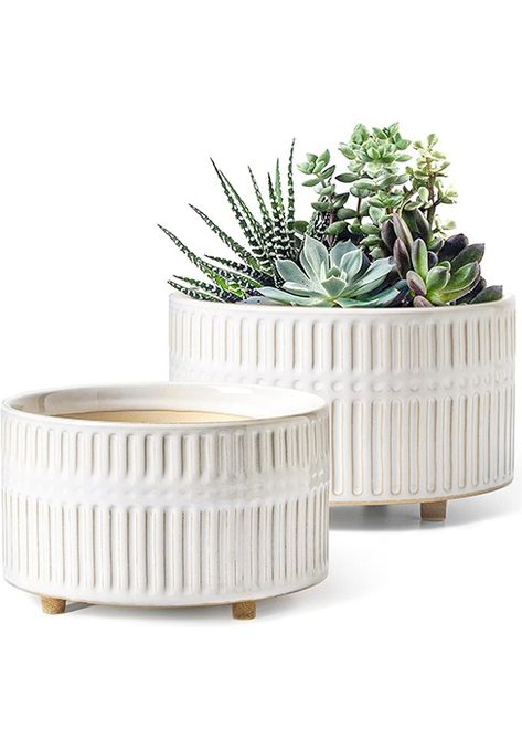 Amazon.com: LE TAUCI Succulent Pots, 6.5+8 Inch Ceramic Indoor Plant Pot with Drainage Hole, Modern Round Decorative Flower Pot, Set of 2, Reactive Glaze Black : Patio, Lawn & Garden Decorated Flower Pots, Ceramic Plant Pots, Reactive Glaze, Indoor Plant Pots, Modern Round, Indoor Plant, Modern Ceramics, Succulent Pots, Pot Sets