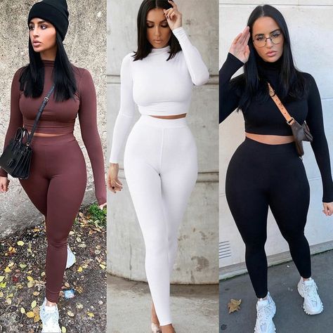 Hot Crop Tops, Stretchy Crop Tops, Trendy Crop Tops, Tracksuit Outfit, Crop Top And Leggings, Stretchy Leggings, Tracksuit Set, Tracksuit Women, Shorts With Tights