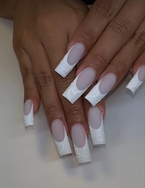 Grey French Tips, Matte French Tip, Matte White Nails, Aesthetic Nail, Recipes Cookies, White French Tip, Baking Recipes Cookies, Glam Nails, French Tip Nails