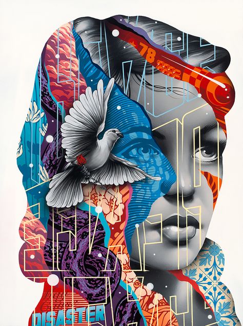 Tristan Eaton Tristan Eaton Art, Illustration Mixed Media, Tristan Eaton, Collage Mural, Illustration Collage, Digital Collage Art, Mixed Media Illustration, Grid Design, Art Video