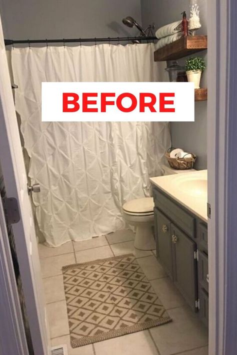 Guest Bathroom On A Budget, Diy Bathroom Refresh On A Budget, Small Master Bath Remodel On A Budget, Guest Bathroom Refresh, Remolded Bathrooms On A Budget, Small Bathroom Before And After, Guest Bathroom Ideas Farmhouse, Small Bathroom Remodel On A Budget, Bathroom Before And After