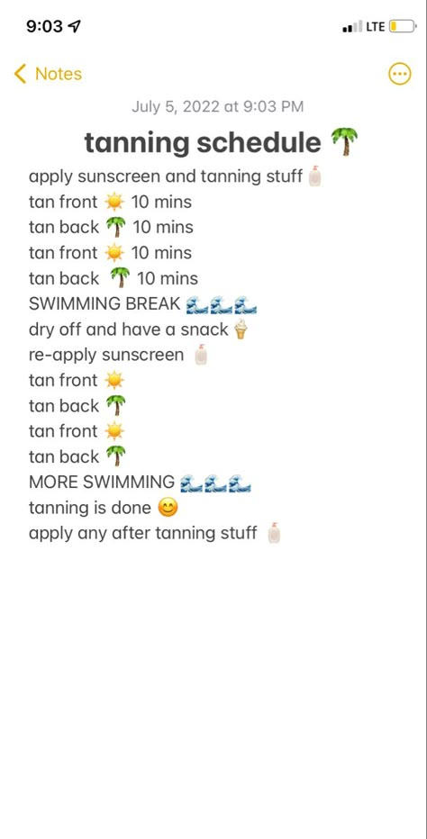 Good Tanning Tips, Fun Things To Do Over Spring Break, Spring Break Schedule, Summer Holiday Makeup Looks, Summer Checklist 2023, Summer Aesthetic Vibes Wallpaper, Tanning Schedule For Beach, Spring Break Routine, Uv Index Chart Tanning