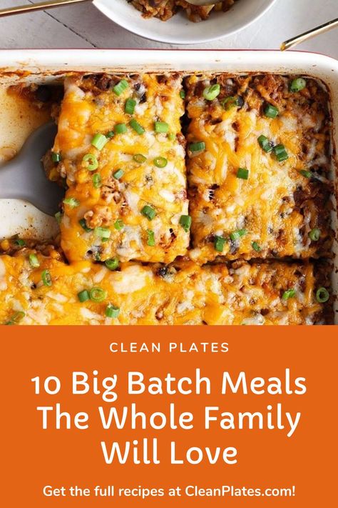 Cook once, feed many 🙌 https://www.cleanplates.com/eat/recipes-eat/10-big-batch-meals/ Big Batch Meals, Batch Cooking Recipes, Batch Meals, Healthy Eating Books, Big Family Meals, Big Family Dinner, Large Group Meals, Budget Family Meals, Large Family Meals