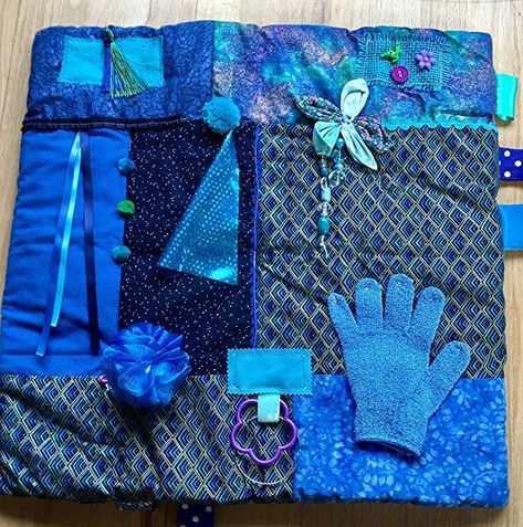 Creative Arts Therapy, Sensory Crafts, Sensory Blanket, Fidget Blankets, Fidget Quilt, Blanket Diy, Amazon Handmade, Fabric Projects, Crafty Diy