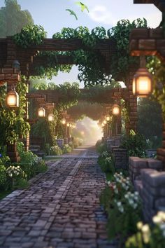 Walkway Minecraft, Minecraft Hus, Minecraft Castle Designs, Minecraft Garden, Rumah Minecraft Sederhana, Pfp Cool, Minecraft Structures, Deep In The Woods, Bangunan Minecraft