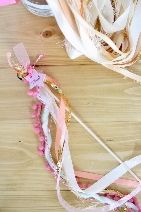 Ribbon Tassel Wand from a Unicorn Birthday Party on Kara's Party Ideas | KarasPartyIdeas.com (22) Magical Unicorn Birthday Party, Ballet Birthday Party, Ribbon Tassel, Fairy Tea Parties, Ballet Birthday, Anniversaire Diy, Unicorn Themed Birthday Party, Ballerina Birthday Parties, Unicorn Birthday Party