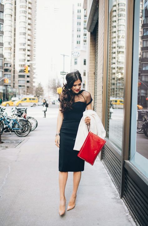 LBD (via Bloglovin.com ) Clutch Outfit, Valentino Clutch, Valentino Heels, Classy Skirts, Classy Winter Outfits, The Sweetest Thing, Maggy London Dresses, Womens Prom Dresses, Sweetest Thing