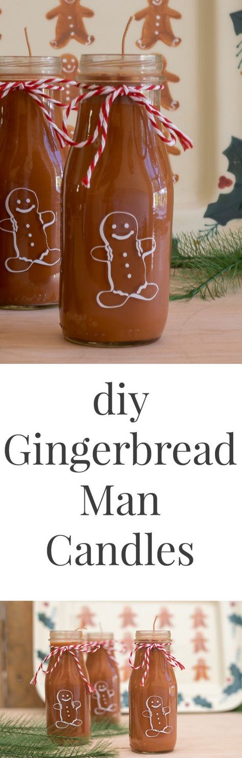 How cute are these candles?! These DIY Gingerbread Man Candles are easy to make and will be a perfect gift for friends and family this Christmas. Diy Gingerbread Man, Starbucks Frappuccino Bottles, Starbucks Bottles, Gingerbread Candle, Diy Gingerbread, How To Make Gingerbread, Frappuccino Bottles, Gingerbread Diy, Man Candle