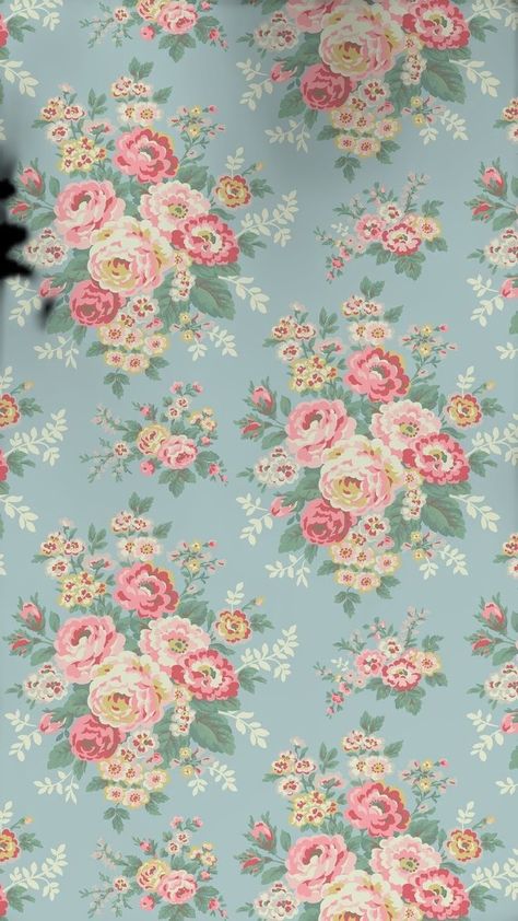 Pink And Blue Wallpaper, Wallpaper Iphone Vintage, Vintage Wallpaper Patterns, Flower Print Pattern, Blue Flower Wallpaper, New Wallpaper Iphone, Pink Wallpaper Backgrounds, Vintage Flowers Wallpaper, Trendy Wallpaper