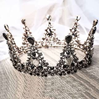 Black And Gold Crown, Baroque Crown, Crystal Crown Tiaras, Gothic Crown, Crown Aesthetic, Festival Headband, Crown For Women, Beautiful Tiaras, Royal Aesthetic