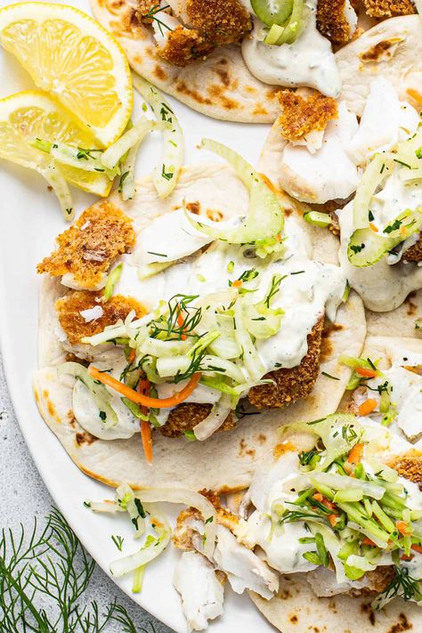 Air Fryer Fish Tacos, Fresh Fish Recipes, Ranch Seasoning Recipes, Homemade Slaw, Air Fryer Fish Recipes, Zucchini Recipes Baked, Air Fryer Zucchini, Air Fryer Recipes Snacks, Fit Foodie Finds