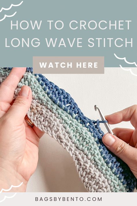 Long Wave Stitch Crochet, Tunisian Wave Stitch, Long Wave Crochet Stitch, Crochet Waves Pattern, Wave Crochet Pattern, Wave Crochet Stitch, Wave Stitch Crochet, Crochet Wave Stitch, Loose Crochet Stitch