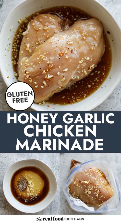 Honey garlic chicken marinade in ziplock bag with two chicken breasts. Honey Garlic Chicken Marinade, Honey Marinade For Chicken, Grilled Chicken Breast Marinade, Honey Garlic Marinade, Honey Grilled Chicken, Garlic Chicken Marinade, Chicken Breast Marinade Recipes, Marinating Chicken, Easy Honey Garlic Chicken