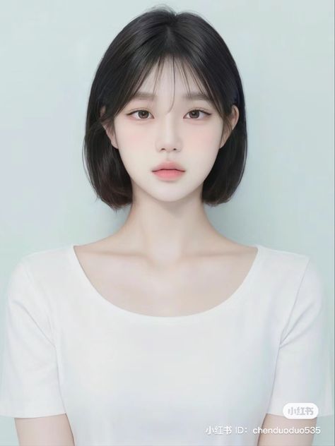 Photo Card Ideas, Kpop Short Hair, Pretty Hair Cuts, V Shape Face, Feminine Hairstyles, Short Hair Tomboy, Korean Short Hair, Korean Face, Desired Reality