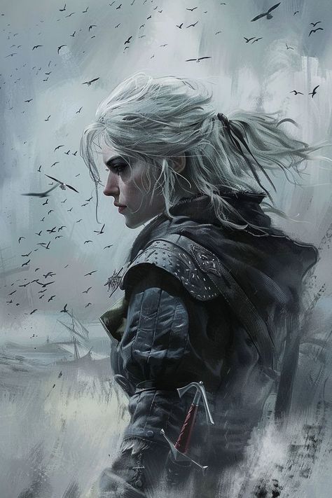 Witcher Game Art, The Witcher Wild Hunt Ciri, Cirilla Witcher Fanart, Witcher Ciri Art, Ciri Witcher Wallpapers, Witcher 4 Ciri, The Witcher Aesthetic Wallpaper, Witcher Books Art, Ciri Witcher Art