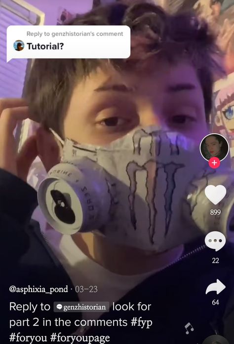 Click the pic How To Make A Monster Energy Mask, Monster Cans Mask, Monster Can Gas Mask Tutorial, Monster Mask Drink, Monster Can Crafts Mask, Monster Drink Mask, How To Make Monster Mask, Monster Can Necklace, Monster Energy Mask Tutorial