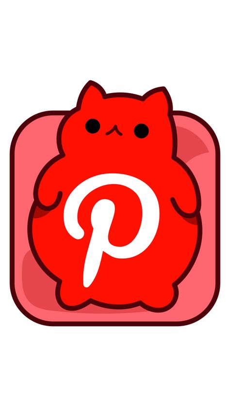 Pinterest is an image-sharing and social media service designed to enable the saving and discovery of information on the internet using images and smaller-scale animated GIFs and videos in the form... Cat App Icon, Apps Kawaii, Logo Pinterest, Pinterest Cat, Pinterest App Icon, Social Media Stickers, Cat Logos, App Logo Design, Cat App