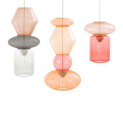 Candyofnie (en) | Fatboy Colourful Pendant Lights, Long Hanging Lights, Large Pendant Lighting, Glass Lamps, Chandelier Lamp, Lighting Inspiration, Creative Home, Glass Design, Lamp Design