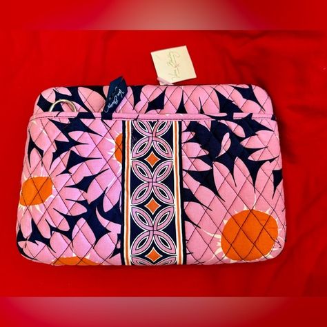 New Mini Laptop/Tablet case Love Me… Vera Bradley Please read, 12”W X 9”H Laptop Hard Case, Vera Bradley Laptop Case, Laptop Organization, Vera Bradley Backpack Campus, Navy Cross, Mini Laptop, Yellow Quilts, Tablet Bag, Pen Pouch