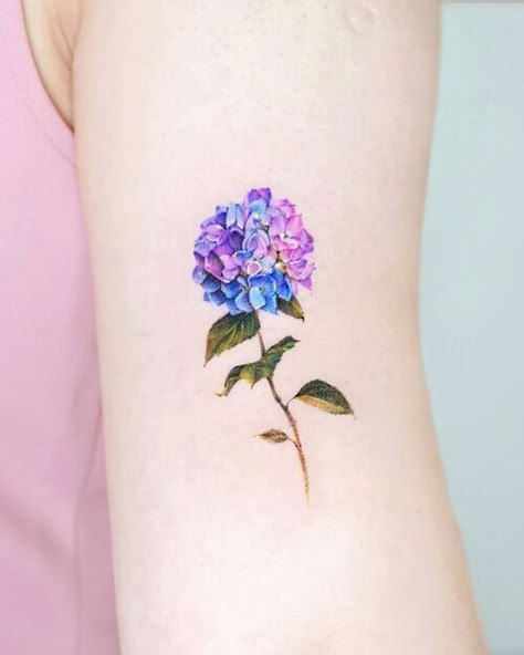 Powerful Tattoo, Hydrangea Tattoo, Blue Ink Tattoos, Feminine Artwork, Female Tattoos, Small Tattoo Ideas, Feather Tattoo, Best Tattoo Ideas, Tattoo Ideas For Women