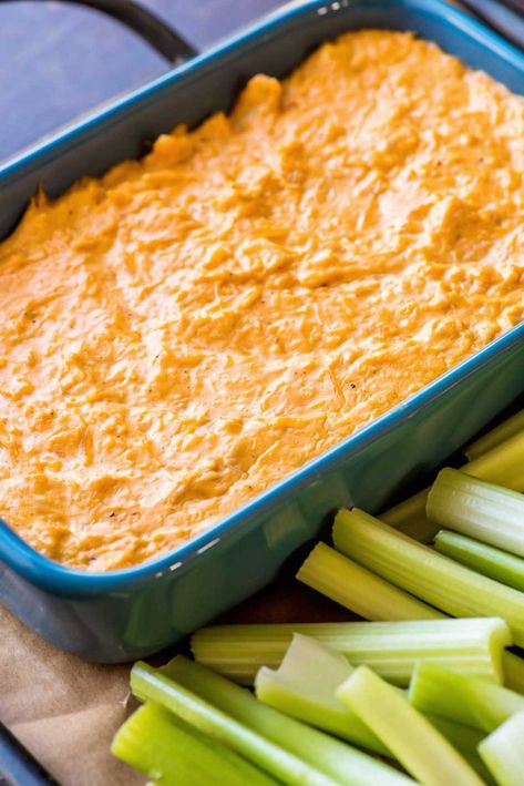 Buffalo Chicken Dip - Homemade Hooplah Buffalo Chicken Wing Dip, Buffalo Chicken Dip Oven, Baked Buffalo Chicken Dip, Spicy Buffalo Chicken Dip, Wing Dip, Chicken Wing Dip, Buffalo Dip, Creamy Spinach Dip, Recipe With Cream Cheese