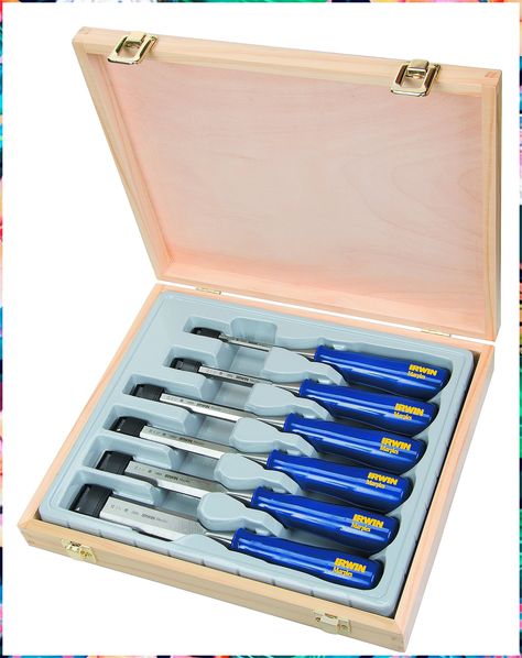 Marples M444/SB6 6-Piece Blue Chip Bench Chisel Set Wood Chisel Set, Woodworking Chisels, Wood Chisel, Chisel Set, Wood Burning Kits, Tools Hardware, Forged Steel, Ergonomic Handle, Workshop Equipment