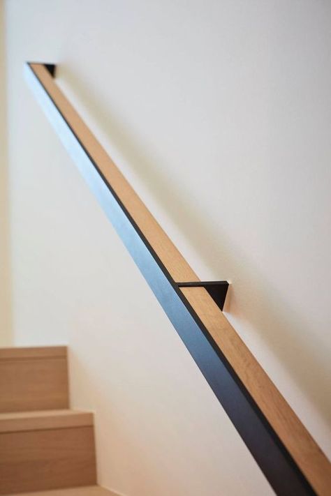 Modern Railing, Modern Stair Railing, Custom Railing, Handrail Design, Staircase Handrail, Stair Rail, Stair Railing Design, Metal Stairs, Basement Stairs