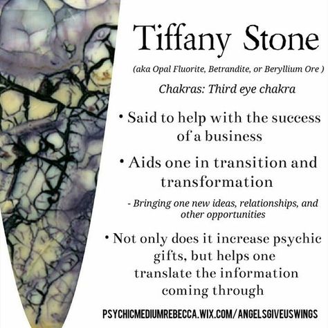 Tiffany Stone Crystal Magick, Crystal Healing Chart, Tiffany Stone, Crystals Healing Properties, Spiritual Crystals, Gemstone Meanings, Crystal Therapy, Crystal Healing Stones, Crystal Magic