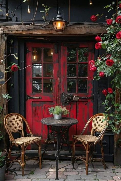 Cafe Design Inspiration, Outdoor Restaurant Design, Coffee Room, Outdoor Bistro, Outdoor Bistro Set, Porch And Balcony, Set Ideas, Year One, Coffee Shop Design