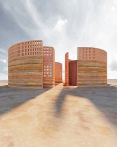 Rammed Earth Architecture, Contemplation Space, Earth Architecture, Rammed Earth Homes, Rammed Earth Wall, Rammed Earth, Brick Architecture, Vernacular Architecture, Curved Walls