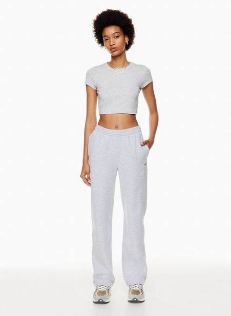 COZY FLEECE BOYFRIEND STRAIGHT SWEATPANT | Aritzia Aritzia Straight Sweatpants, Aritzia Grey Sweatpants, Aritzia Sweatpants, Tna Leggings, Women Dress Pants, Straight Sweatpants, Straight Leg Sweatpants, Boyfriend Sweatpants, Trousers Casual